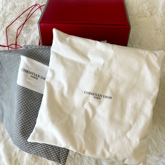 NEW Dior Bundle Houndstooth Gift Box Drawstring Pouch Bag Cosmetic Pillow - Picture 8 of 16